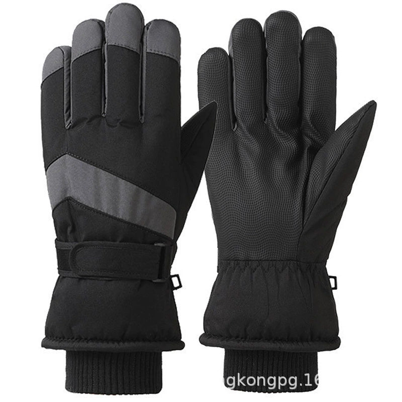 German Craftsmanship Ski Gloves for Women, Winter Fleece-Lined, Outdoor Cycling and Mountaineering Sports, Thickened, Waterproof, Windproof and Cold-Proof