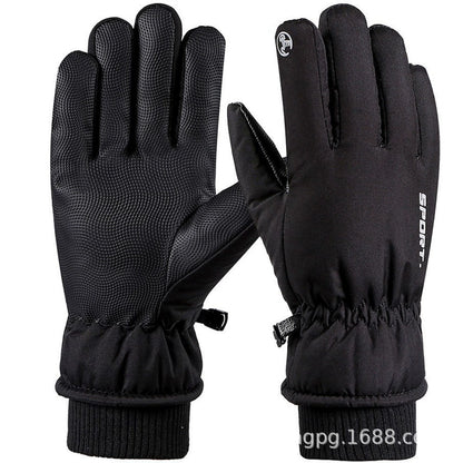 German Craftsmanship Ski Gloves for Women, Winter Fleece-Lined, Outdoor Cycling and Mountaineering Sports, Thickened, Waterproof, Windproof and Cold-Proof