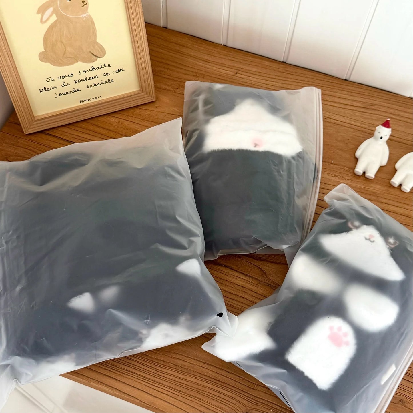 Cute Milk Cat Plush Autumn And Winter Cold Resistant Warm Gloves Scarf Kitten Knee Pads