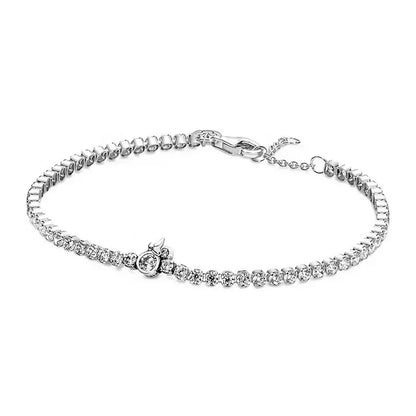 Hot selling 925 Sterling Silver Exquisite Stars Heart-shaped All Zircon Tennis Bracelet Luxurious Charm Bracelet Surprise Gifts