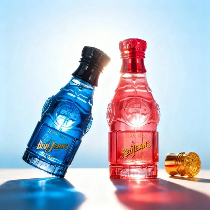 75ML Blue Jeans Inspired Perfume-Aromatic Fougere Fragrance，Long Lasting Fresh Scent in Denim Bottle, Affordable Retro Cologne