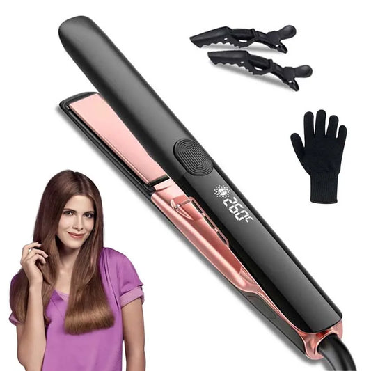 Professional Flat Iron Negative Ion Ceramic Hair Straightener Electric Fast Heat-Up Salon Styling Straightener Iron