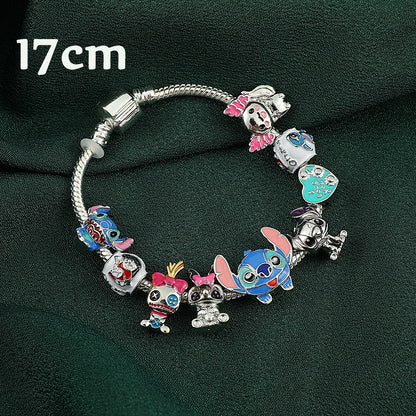 Disney Marvel Movie Peripheral Jewelry Winnie the Pooh Bear The Little Mermaid Moana Stitch Charm Bracelets For Women Girl Gift