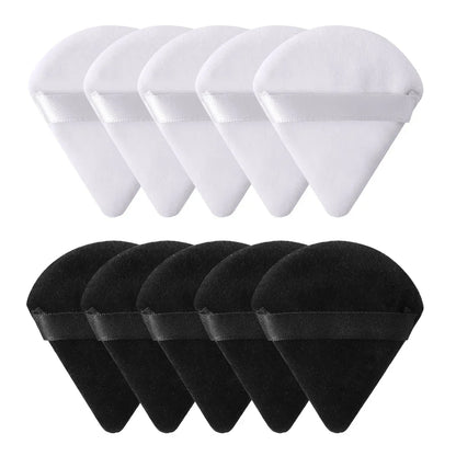 10/20Pcs Triangle Velvet Powder Puff Pizza Flours Mini Face Makeup Sponge Cosmetics Washable Lightweight Makeup Tool