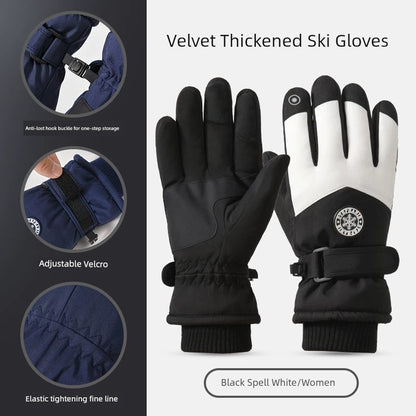 Ski Gloves for Women 2025 New Arrival Winter Cycling Fleece-lined Thickened Windproof Coldproof Warm Gloves Touch Screen Men