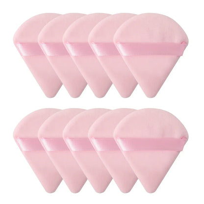 10/20Pcs Triangle Velvet Powder Puff Pizza Flours Mini Face Makeup Sponge Cosmetics Washable Lightweight Makeup Tool