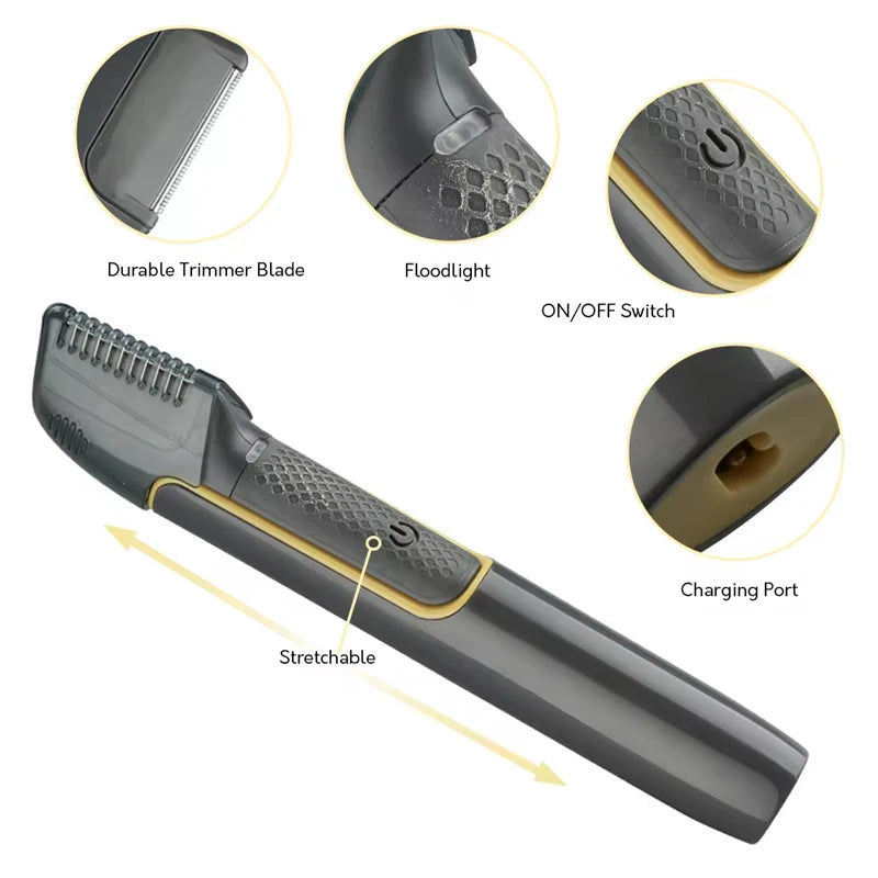 Portable Multifunctional Interchangeable Combs Shaver Body Hair Trimmer Electric Straight Razor
