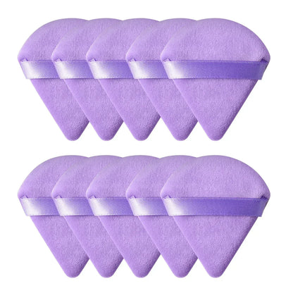 10/20Pcs Triangle Velvet Powder Puff Pizza Flours Mini Face Makeup Sponge Cosmetics Washable Lightweight Makeup Tool