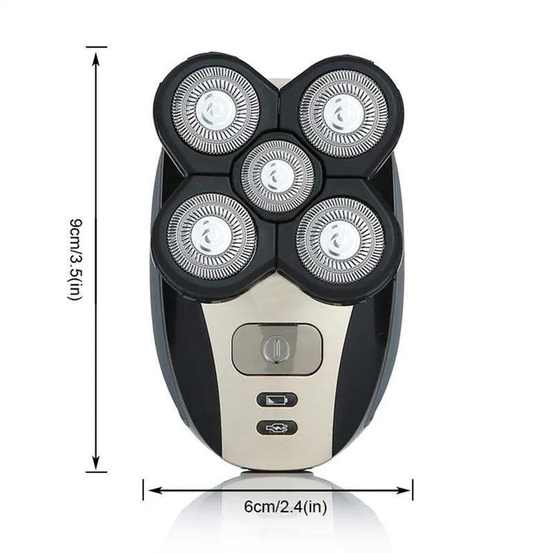 Portable Waterproof Razor 5 in 1 Rotary Razor Beard Clipper Hair Trimmer For Men's Beard Facial Shaving Razor