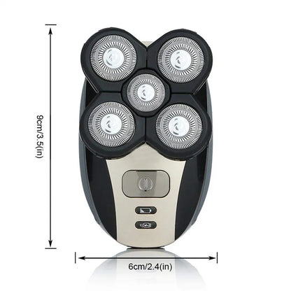 Portable Waterproof Razor 5 in 1 Rotary Razor Beard Clipper Hair Trimmer For Men's Beard Facial Shaving Razor