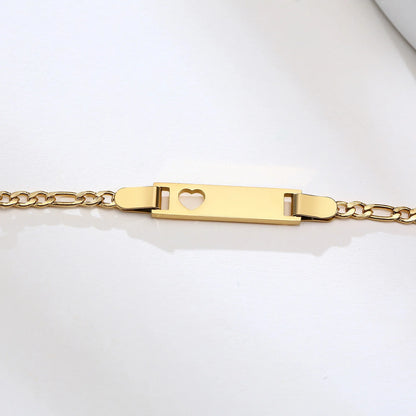 Vnox Custom Baby Girls Bracelets,Anti Allergy Stainless Steel Bracelet for Newborn Mom,Personalized Name Birthday Boy Girls Gift