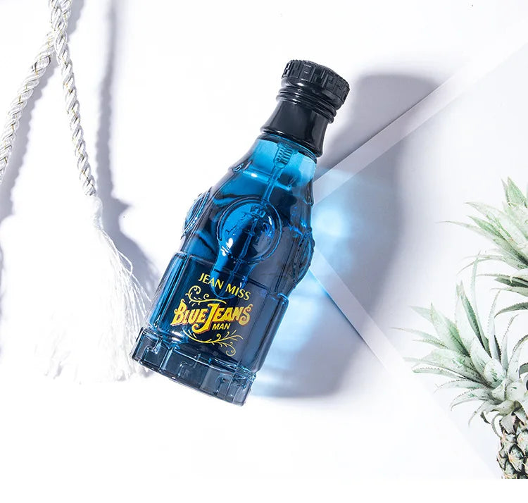 75ML Blue Jeans Inspired Perfume-Aromatic Fougere Fragrance，Long Lasting Fresh Scent in Denim Bottle, Affordable Retro Cologne