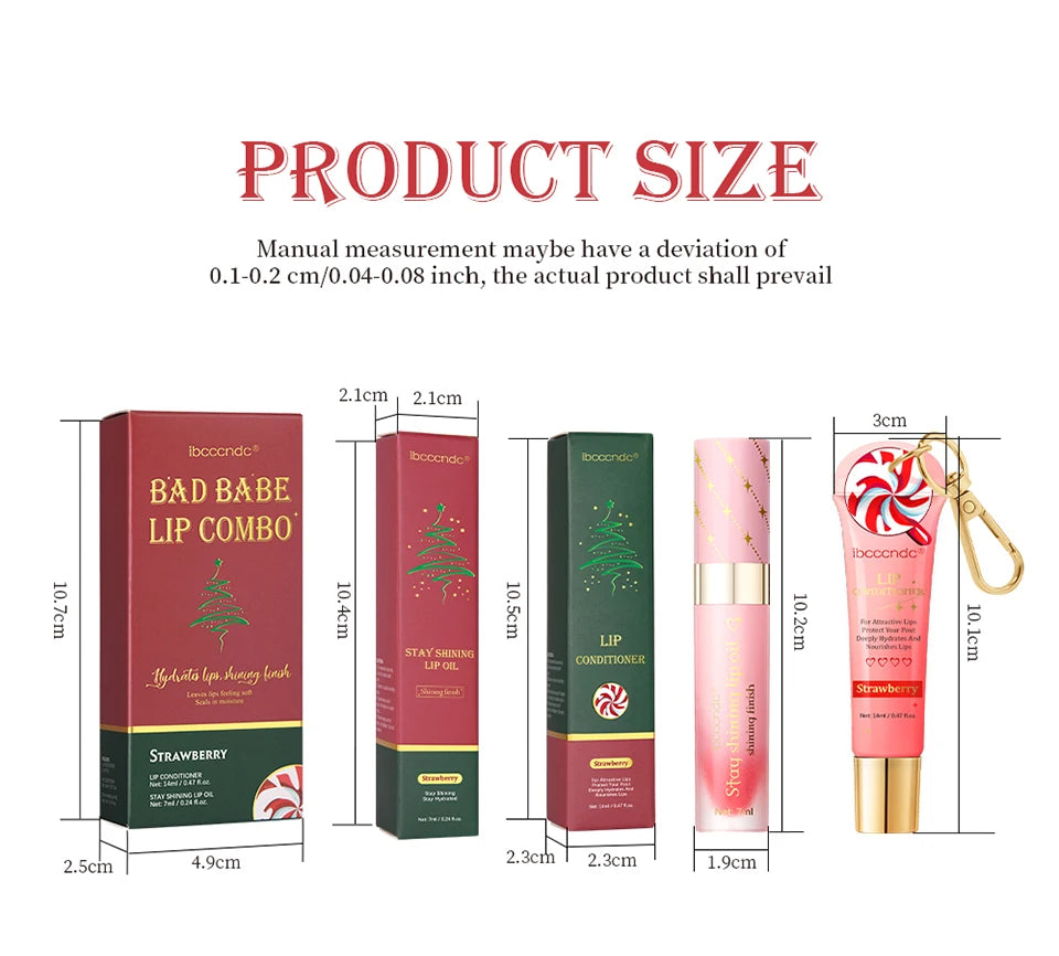 Bad Babe Lip Combo Long Lasting Moisturizing Glossy Deeply Hydrates Smoothing Lip oil and Lip Balm Set Skin Care Gift for Women