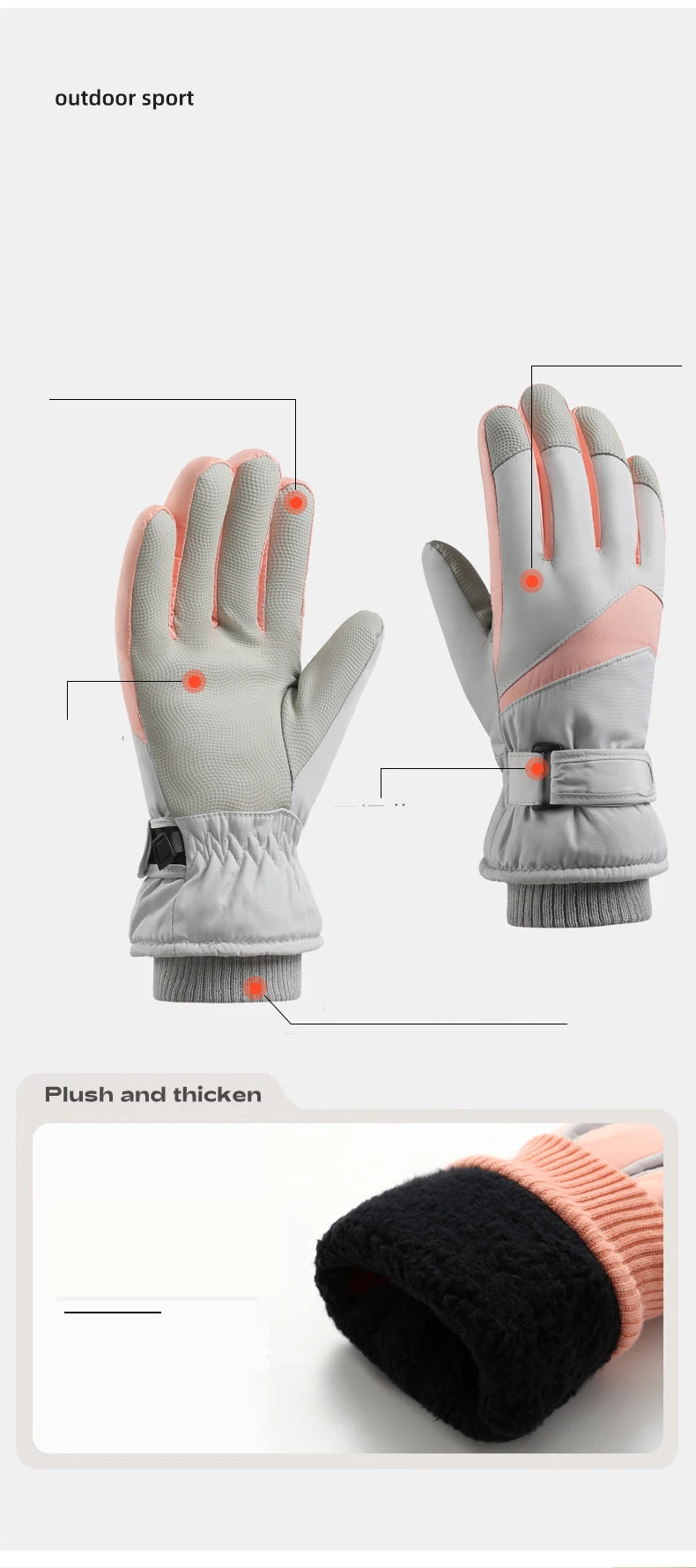 Skiing Gloves Winter Cycling Thick Fleece Warm Gloves Women Men Tick Touch Screen Waterproof Motorcycle Windproof Gloves Fashion