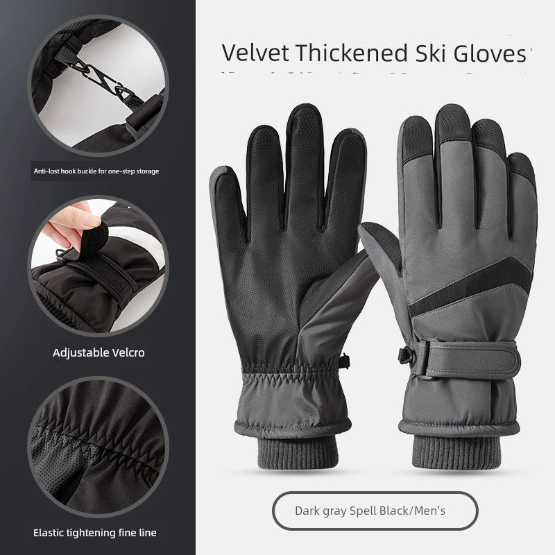 Ski Gloves for Women 2025 New Arrival Winter Cycling Fleece-lined Thickened Windproof Coldproof Warm Gloves Touch Screen Men