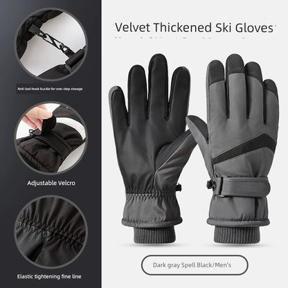 Ski Gloves for Women 2025 New Arrival Winter Cycling Fleece-lined Thickened Windproof Coldproof Warm Gloves Touch Screen Men