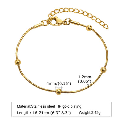 Waterproof Stainless Steel Chain Bracelets For Women , Gold Plated Fashion Stackable Link Bracelet Gifts