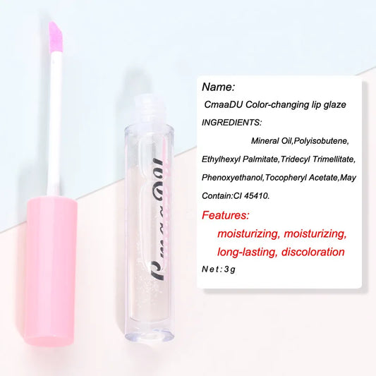 CmaaDu High Quality Warm Color Changing Lip Gloss Lipstick Jelly Abundance Color Shining Nutritious Lipgloss Glitter Lip Care