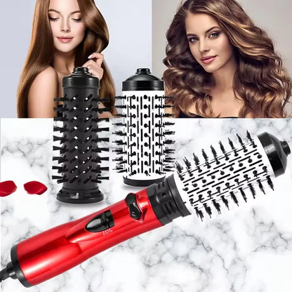 Hair Curler Straightening Brush Ceramic Tourmaline Multi Styler Rotating Hair Dryer With 5 Heat Adjustments for Dry Hair