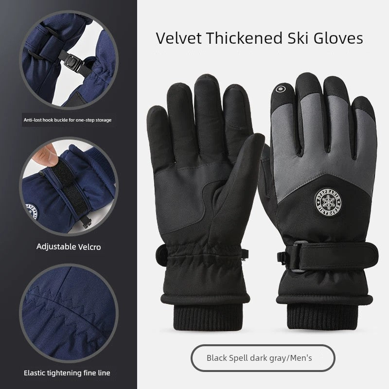 Ski Gloves for Women 2025 New Arrival Winter Cycling Fleece-lined Thickened Windproof Coldproof Warm Gloves Touch Screen Men