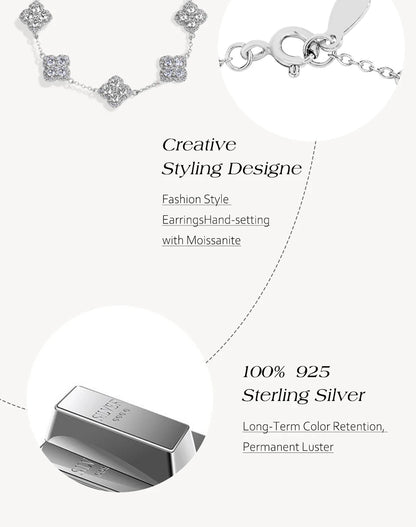 ATTAGEMS Full Moissanite Luxury Bracelet D VVS1 For Women Real S925 Sterling Silver Gold Plated Lucky Engagement Wedding Jewelry