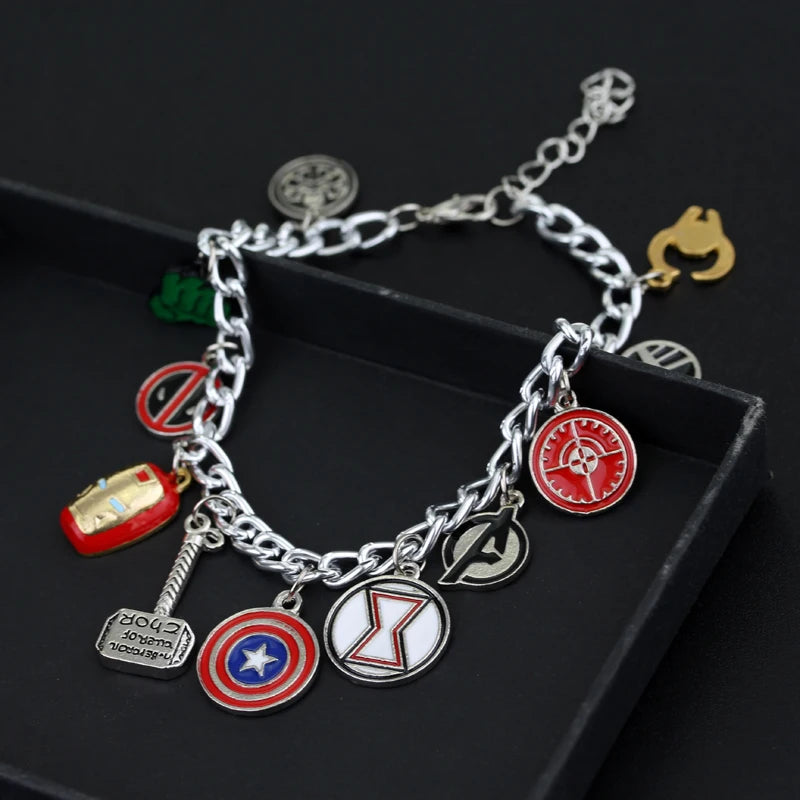 Disney Marvel Movie Peripheral Jewelry Winnie the Pooh Bear The Little Mermaid Moana Stitch Charm Bracelets For Women Girl Gift