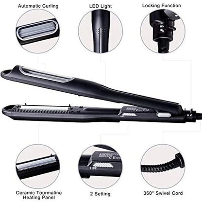 2025 Ceramic Mini Portable Electric Hair Curler LCD Temperature Display PTC Automatic Serrated Curling Iron for Household Use