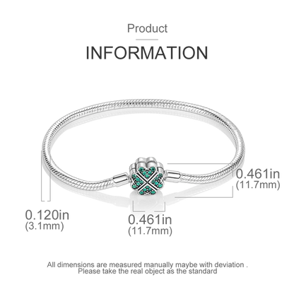 Bracelet Silver 925 Original 17-20CM Star Moon Sun Four Leaf Clover Green Zircon Bracelets Fit DIY Charms Birthday Jewelry Gifts