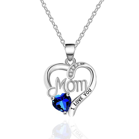 Huitan Silver Color Heart Pendant Necklace Female Anniversary Party Bright Zirconia Accessories Delicate Mom's Day Gift Jewelry