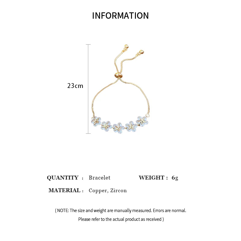 Exquisite Rhinestone Bracelet Ladies Fashion Stars Flower Charm Wristlet Bracelets Gold Color Adjustable Bangle Wedding Jewelry