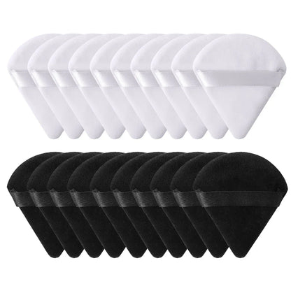 10/20Pcs Triangle Velvet Powder Puff Pizza Flours Mini Face Makeup Sponge Cosmetics Washable Lightweight Makeup Tool