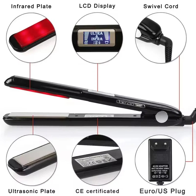 Infrared Ultrasonic Hair Care Hair Care Treatment Tools Professional Shortcut Straightener Hair Straitner