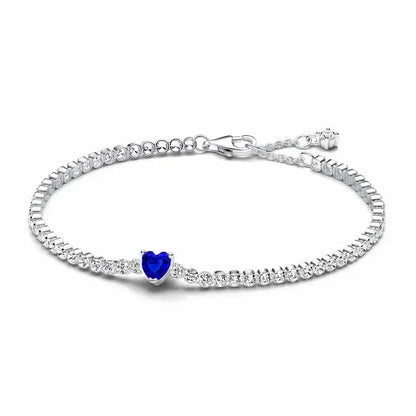 Hot selling 925 Sterling Silver Exquisite Stars Heart-shaped All Zircon Tennis Bracelet Luxurious Charm Bracelet Surprise Gifts