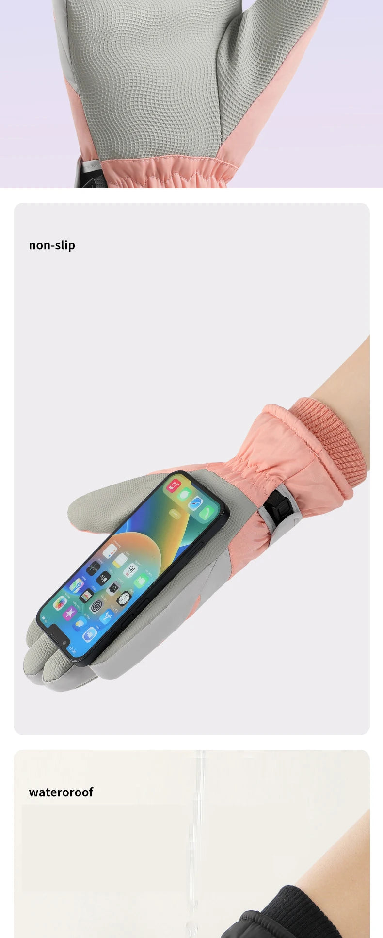 Skiing Gloves Winter Cycling Thick Fleece Warm Gloves Women Men Tick Touch Screen Waterproof Motorcycle Windproof Gloves Fashion