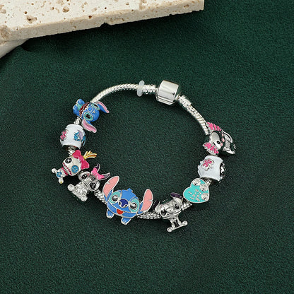 Disney Marvel Movie Peripheral Jewelry Winnie the Pooh Bear The Little Mermaid Moana Stitch Charm Bracelets For Women Girl Gift