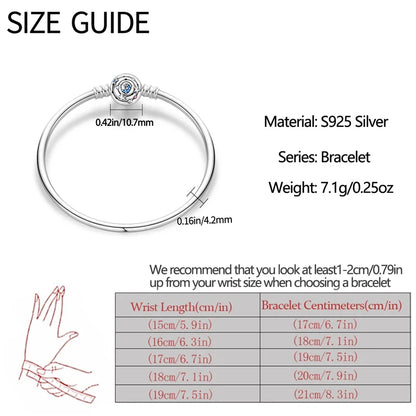 Bracelet Silver 925 Original 17-20CM Star Moon Sun Four Leaf Clover Green Zircon Bracelets Fit DIY Charms Birthday Jewelry Gifts