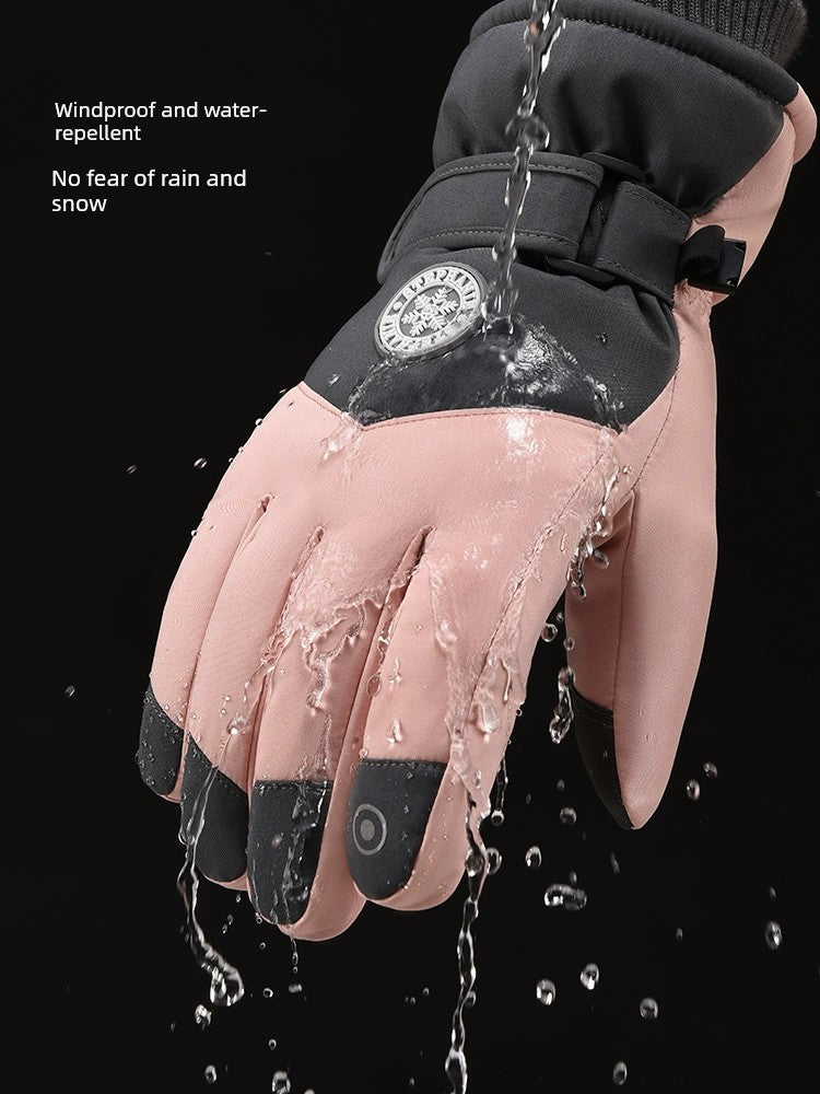 Ski Gloves for Women 2025 New Arrival Winter Cycling Fleece-lined Thickened Windproof Coldproof Warm Gloves Touch Screen Men