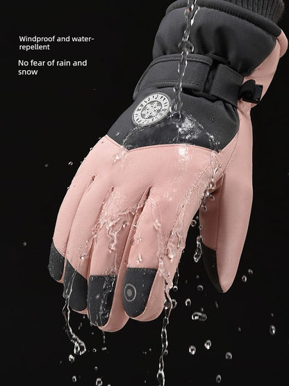 Ski Gloves for Women 2025 New Arrival Winter Cycling Fleece-lined Thickened Windproof Coldproof Warm Gloves Touch Screen Men