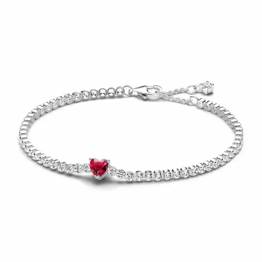Hot selling 925 Sterling Silver Exquisite Stars Heart-shaped All Zircon Tennis Bracelet Luxurious Charm Bracelet Surprise Gifts