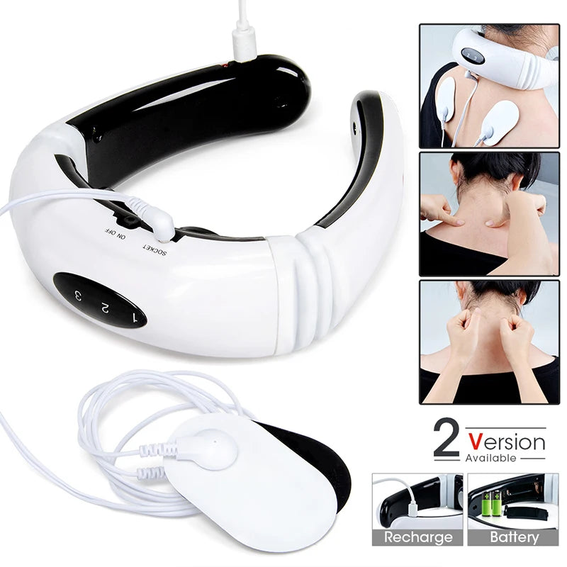 New Fashion Household Electric Pulse Shock Massage Neck Massager Products Intelligent Body Massage Tools