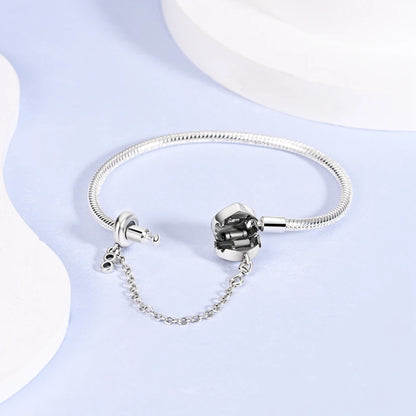 Bracelet Silver 925 Original 17-20CM Star Moon Sun Four Leaf Clover Green Zircon Bracelets Fit DIY Charms Birthday Jewelry Gifts