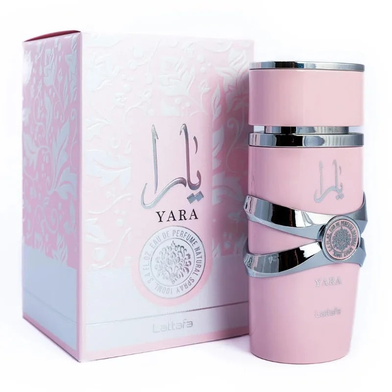 Lattafa Yara 2 Piece Set Eau de Parfum Femmen Spray 100ml Original Arab Perfumes Lasting Floral Pheromones Perfume Makeup 3.4 Oz