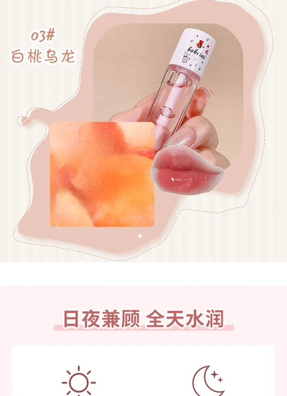 Bee Lip Oil Water-shine Glass Transparent Lip Honey Dry Repair Lip Care toot Lip Moisturizing Lip Oil