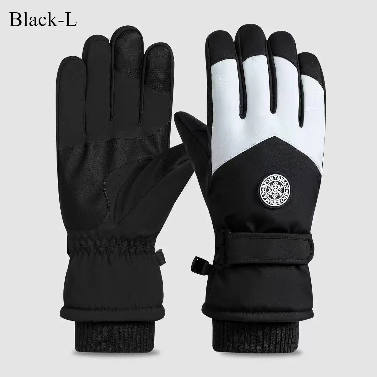 2025 Winter Snowboard Ski Gloves PU Leather Non-slip Touch Screen Waterproof Motorcycle Cycling Fleece Warm Riding Gloves