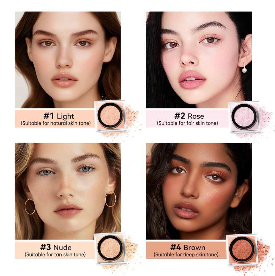 Loose Baking&Setting Powder Long Lasting Oil Control Natural Face Matte Waterproof BrighTening Loose Powder Makeup Cosmetics