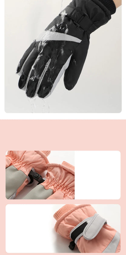 Skiing Gloves Winter Cycling Thick Fleece Warm Gloves Women Men Tick Touch Screen Waterproof Motorcycle Windproof Gloves Fashion