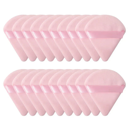 10/20Pcs Triangle Velvet Powder Puff Pizza Flours Mini Face Makeup Sponge Cosmetics Washable Lightweight Makeup Tool
