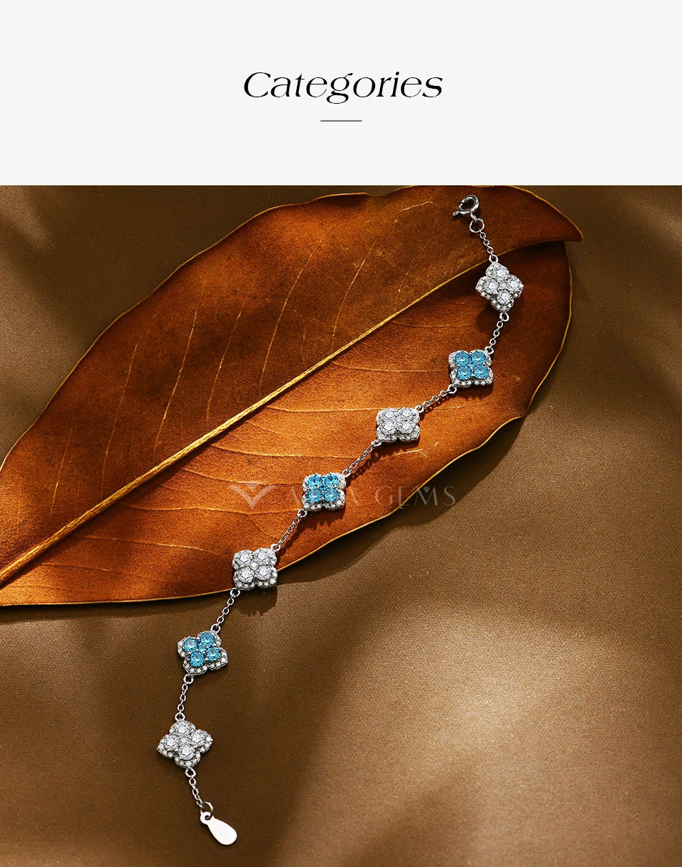 ATTAGEMS Full Moissanite Luxury Bracelet D VVS1 For Women Real S925 Sterling Silver Gold Plated Lucky Engagement Wedding Jewelry