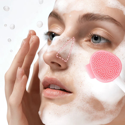 Facial Cleaning Silicone Brush Facial Mask Applicator Skincare Accessories Silicone Body Scrubbers 2in1 Spa Facial Wash Brushes