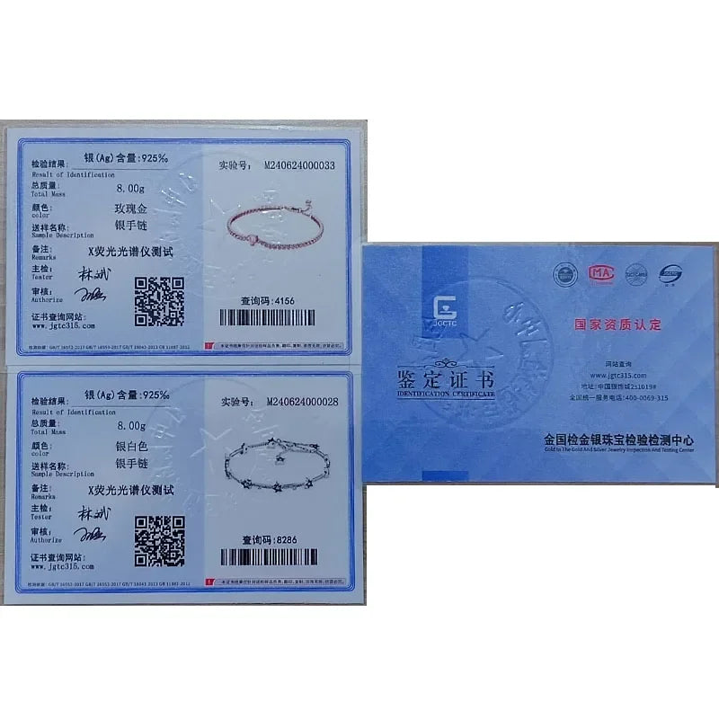 Hot selling 925 Sterling Silver Exquisite Stars Heart-shaped All Zircon Tennis Bracelet Luxurious Charm Bracelet Surprise Gifts